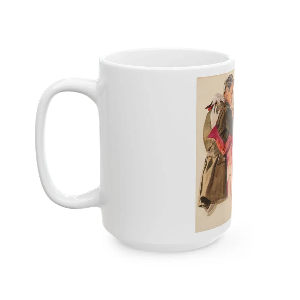 A Passionate Kiss, magazine story illustration - White Coffee Mug-Go Mug Yourself