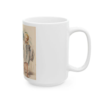 A Passionate Kiss, magazine story illustration - White Coffee Mug-Go Mug Yourself