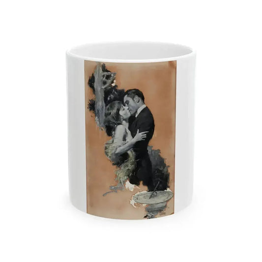 A Passionate Kiss, story illustration, 1922 - White Coffee Mug 11oz - Go Mug Yourself