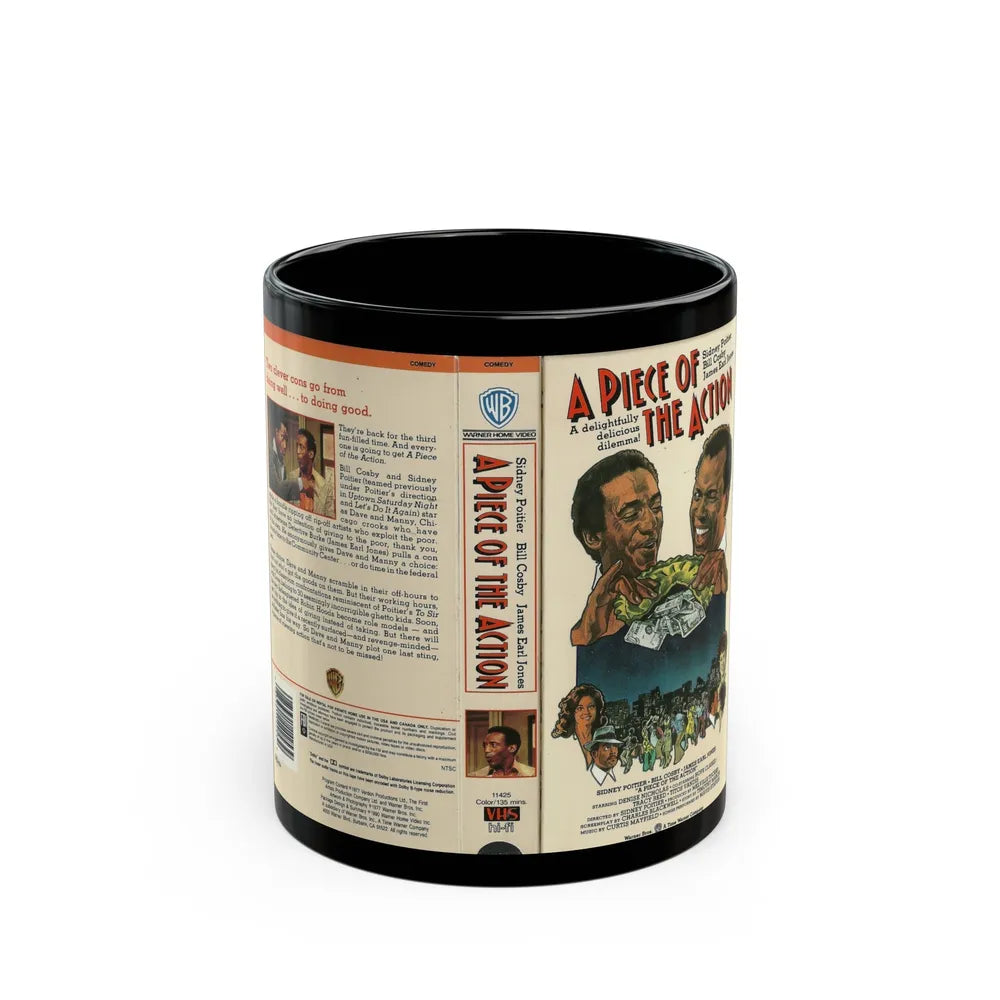 A PIECE OF THE ACTION (VHS COVER) - Black Coffee Mug-11oz-Go Mug Yourself