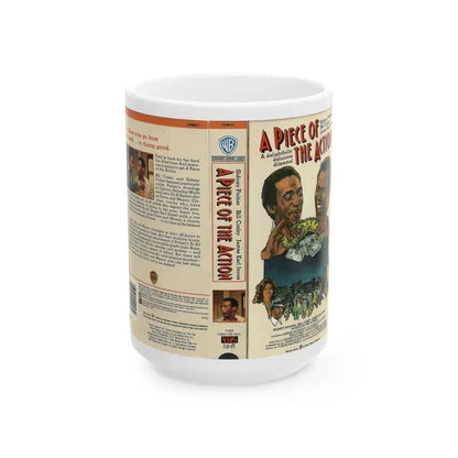 A PIECE OF THE ACTION (VHS COVER) - White Coffee Mug 15oz - Go Mug Yourself