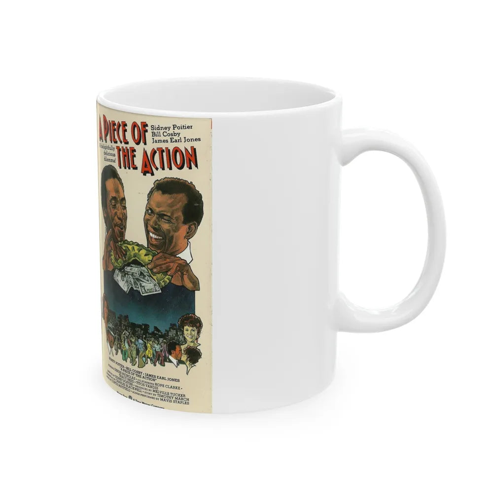 A PIECE OF THE ACTION (VHS COVER) - White Coffee Mug-Go Mug Yourself