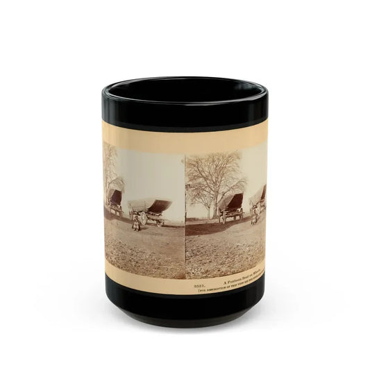 A Pontoon Boat On Wheels (U.S. Civil War) Black Coffee Mug 15oz - Go Mug Yourself