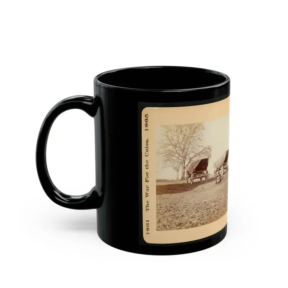 A Pontoon Boat On Wheels (U.S. Civil War) Black Coffee Mug - Go Mug Yourself
