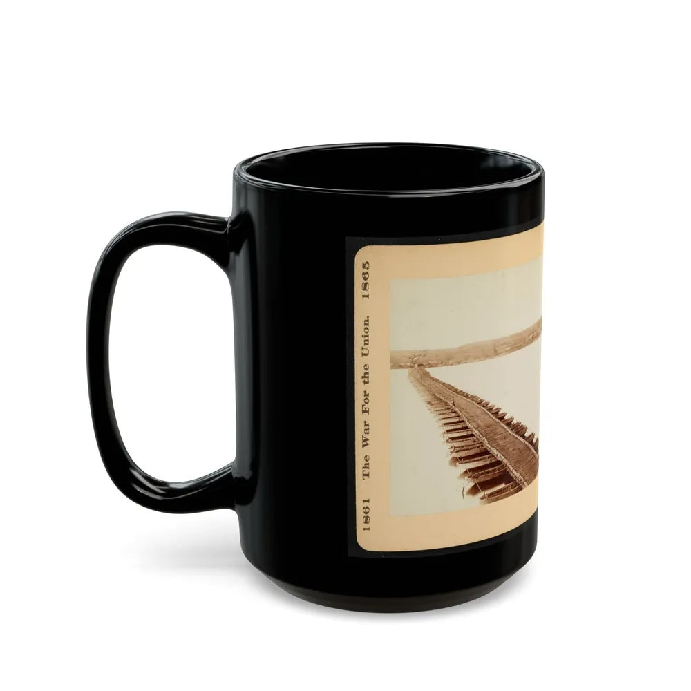 A Pontoon Bridge On The James River (U.S. Civil War) Black Coffee Mug-Go Mug Yourself