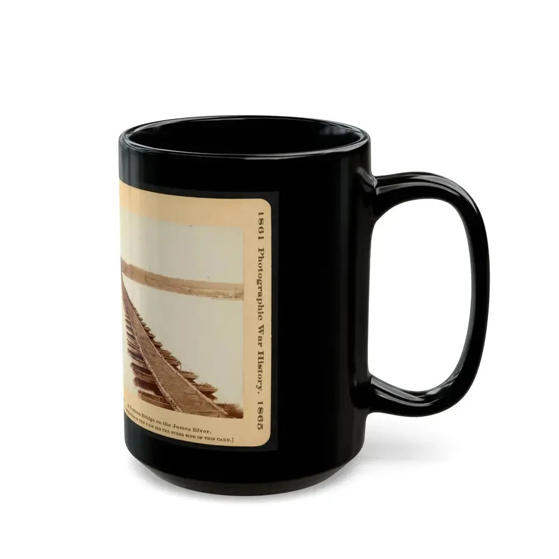 A Pontoon Bridge On The James River (U.S. Civil War) Black Coffee Mug - Go Mug Yourself