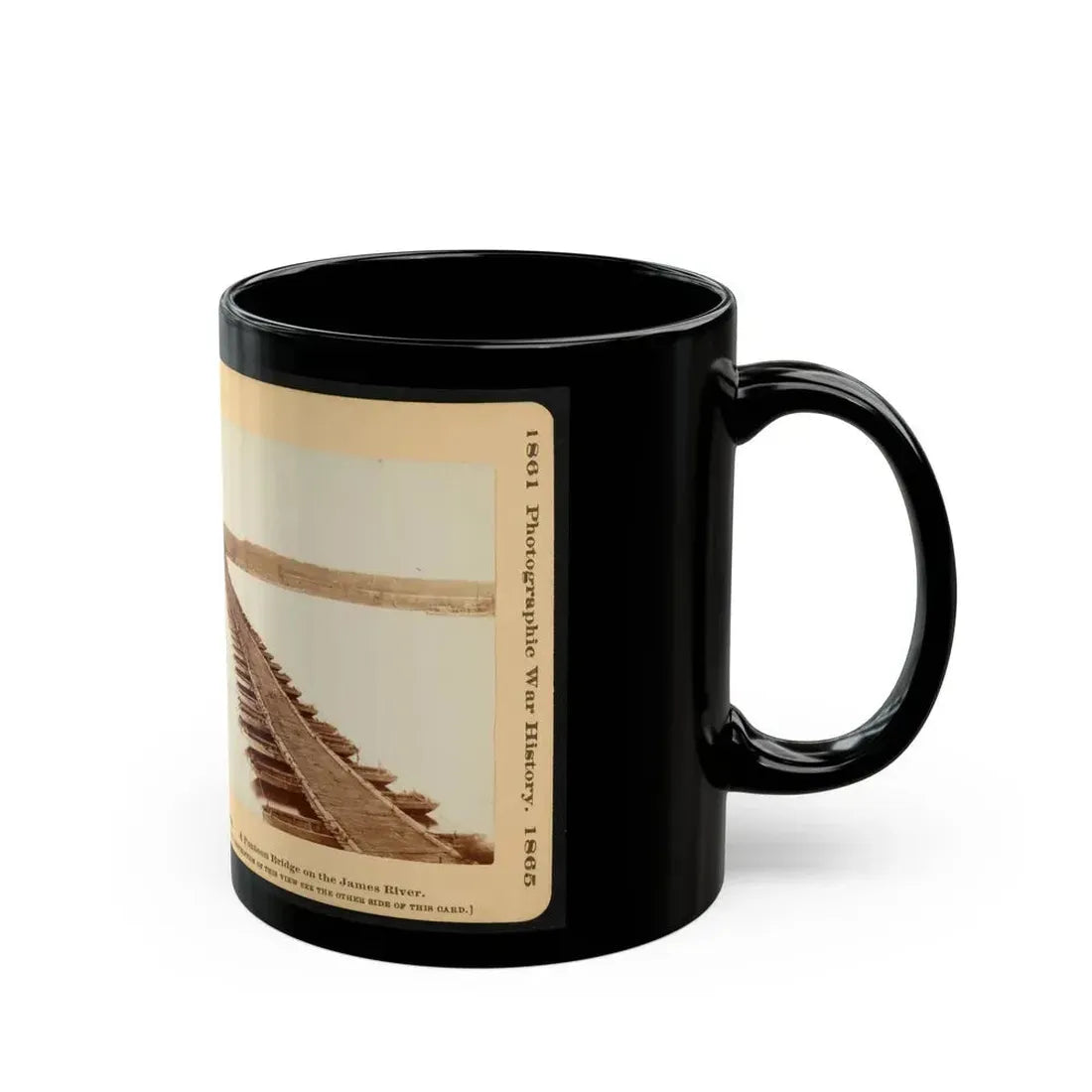 A Pontoon Bridge On The James River (U.S. Civil War) Black Coffee Mug - Go Mug Yourself