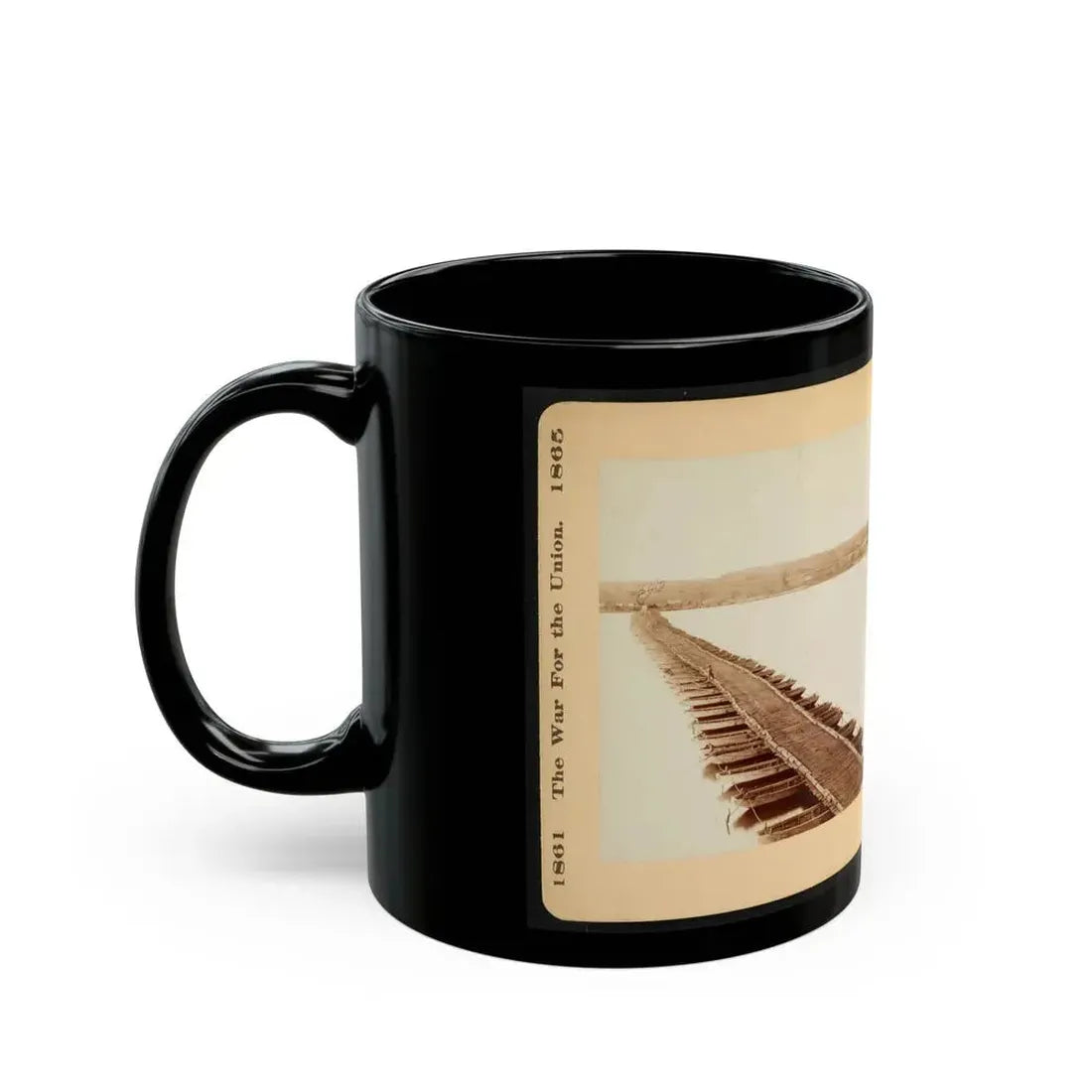 A Pontoon Bridge On The James River (U.S. Civil War) Black Coffee Mug - Go Mug Yourself