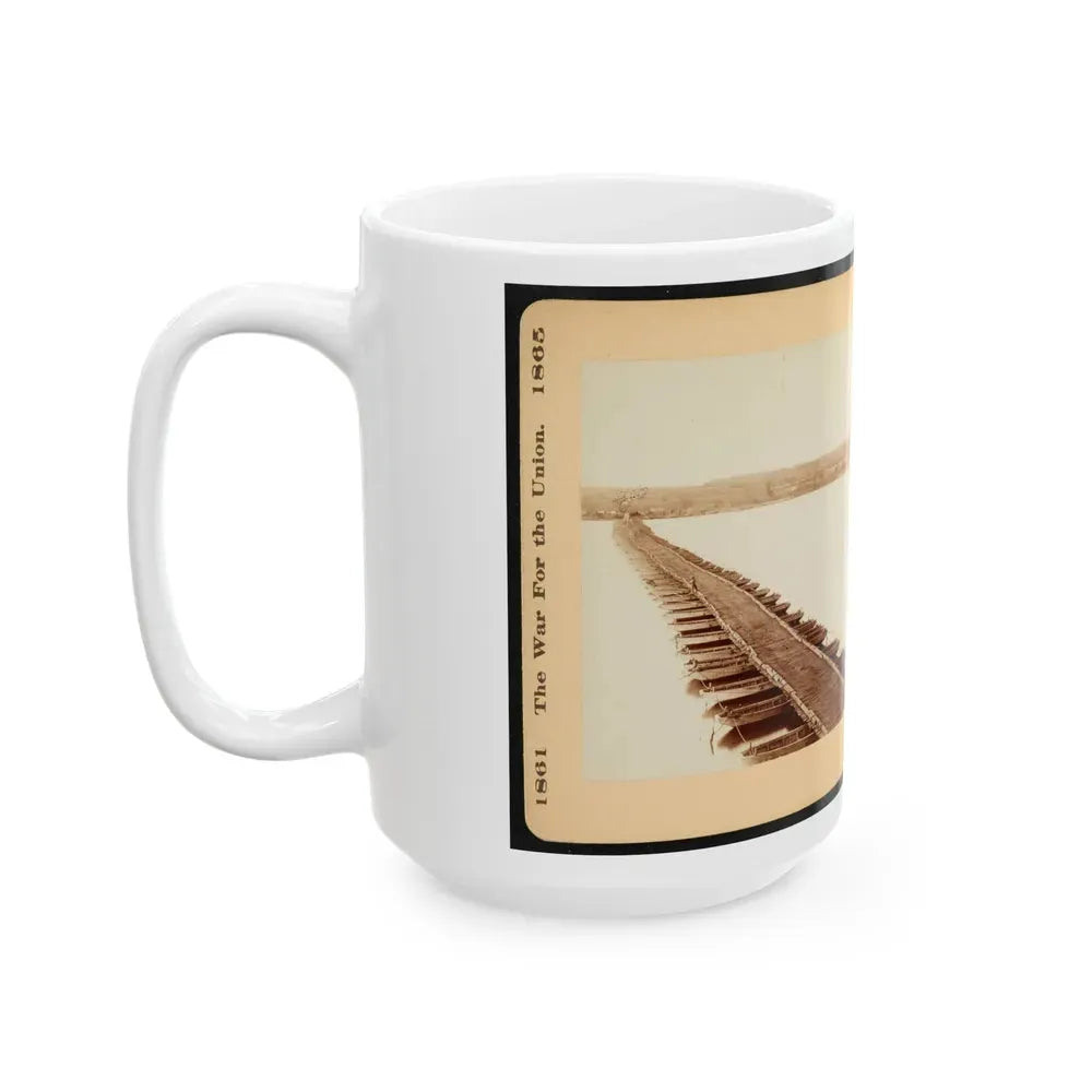 A Pontoon Bridge On The James River (U.S. Civil War) White Coffee Mug - Go Mug Yourself