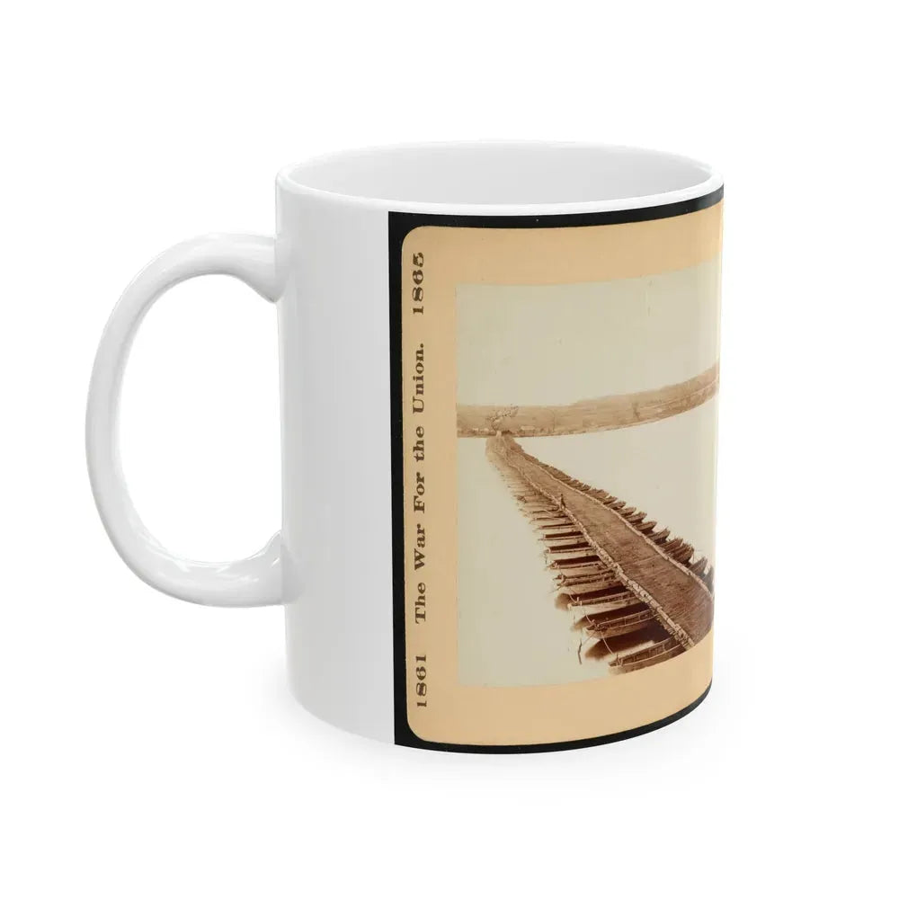 A Pontoon Bridge On The James River (U.S. Civil War) White Coffee Mug - Go Mug Yourself