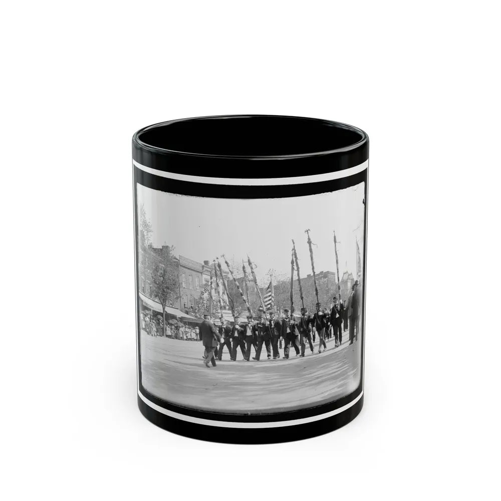 A Post From Trenton, N.J., With Tattered Battle Flags (U.S. Civil War) Black Coffee Mug-11oz-Go Mug Yourself