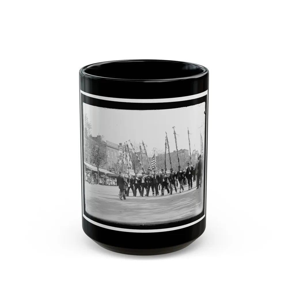 A Post From Trenton, N.J., With Tattered Battle Flags (U.S. Civil War) Black Coffee Mug-15oz-Go Mug Yourself