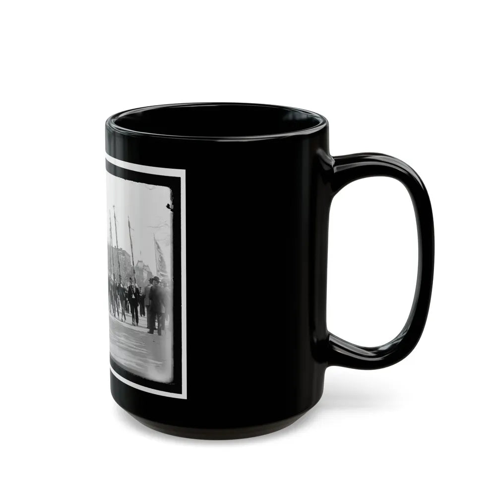 A Post From Trenton, N.J., With Tattered Battle Flags (U.S. Civil War) Black Coffee Mug-Go Mug Yourself