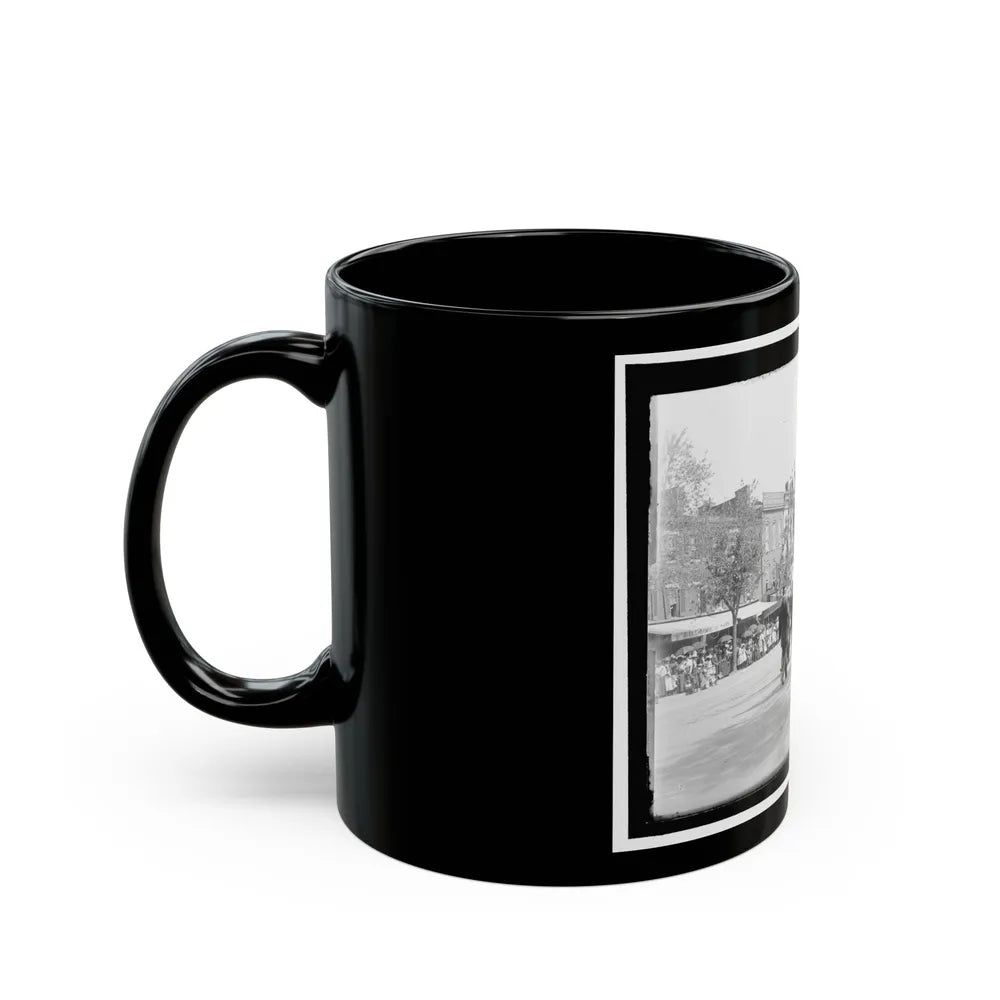 A Post From Trenton, N.J., With Tattered Battle Flags (U.S. Civil War) Black Coffee Mug-Go Mug Yourself