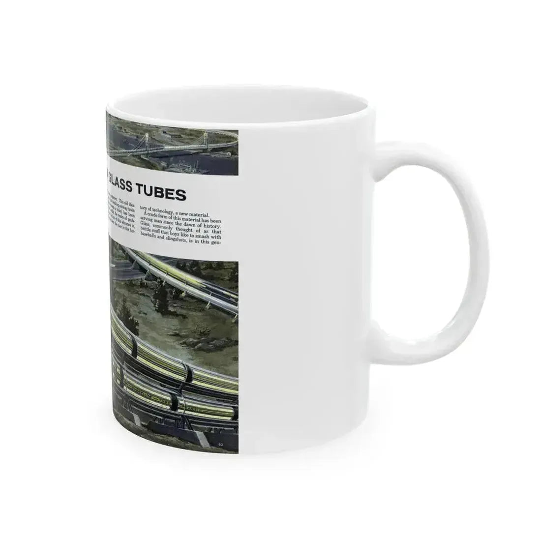 A-Powered Trains In Glass Tubes, 1956 - White Coffee Mug - Go Mug Yourself