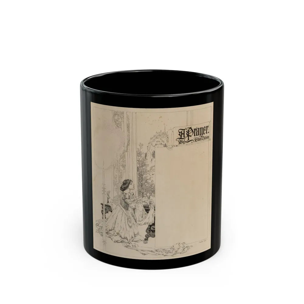 A Prayer, interior magazine illustration - Black Coffee Mug-11oz-Go Mug Yourself