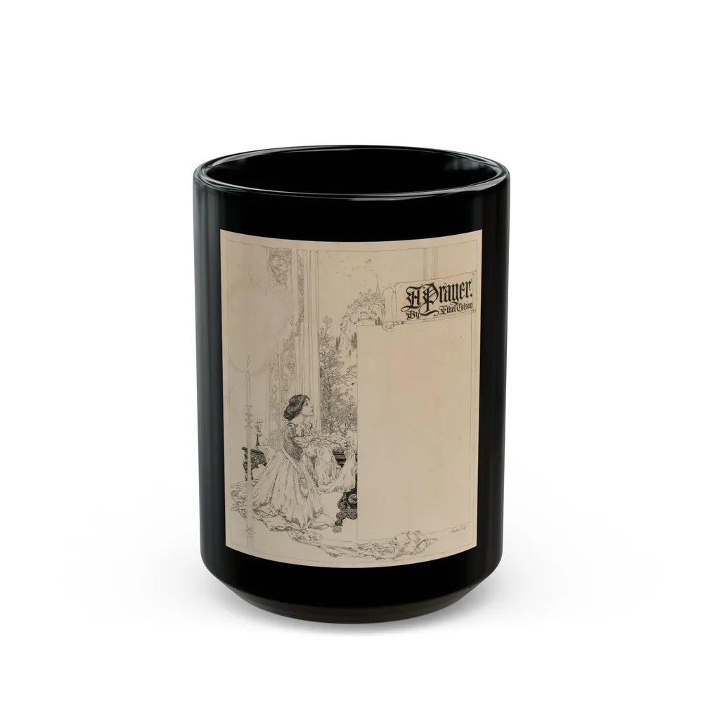 A Prayer, interior magazine illustration - Black Coffee Mug-15oz-Go Mug Yourself