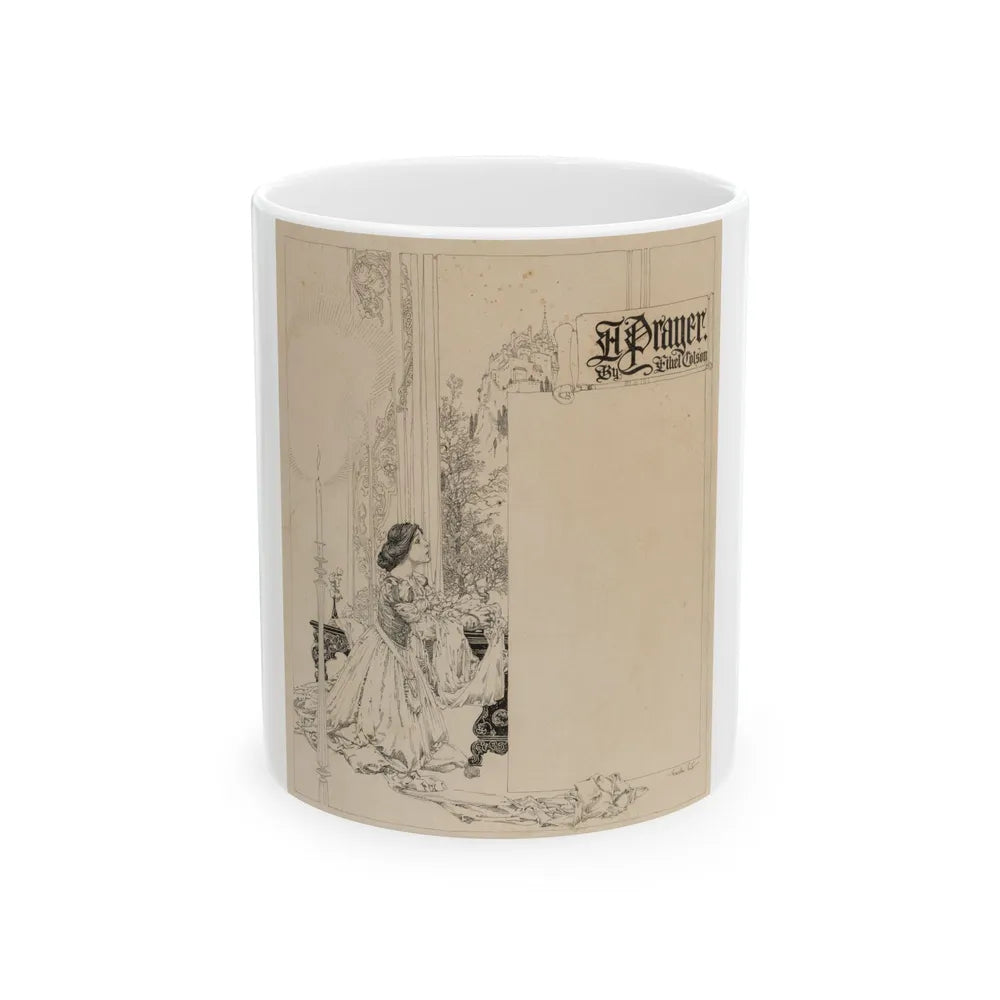 A Prayer, interior magazine illustration - White Coffee Mug-11oz-Go Mug Yourself