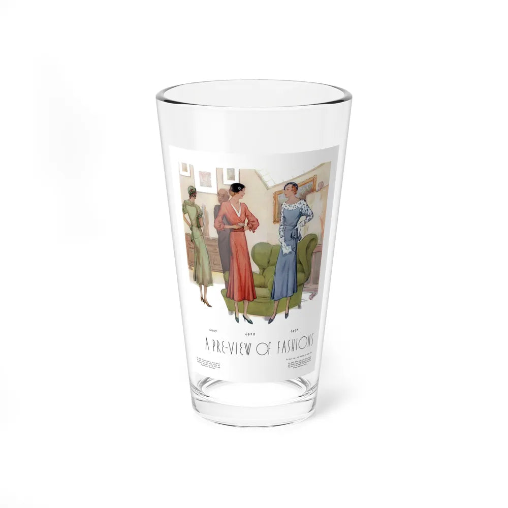 A Pre-View Of Fashions, McCall's, May 1932 (Magazine Illustration) Pint Glass 16oz-16oz-Go Mug Yourself