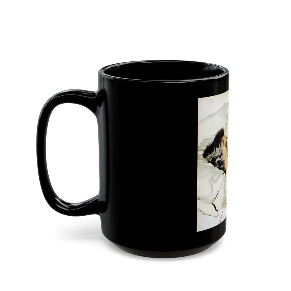 A Present from An Angel, Good Housekeeping, November 1955 - Black Coffee Mug-Go Mug Yourself