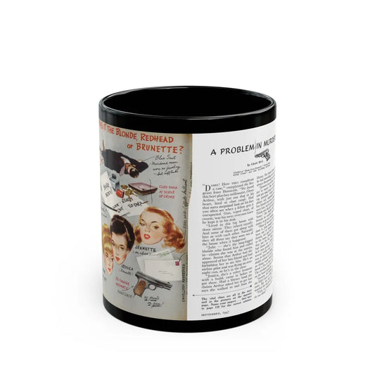 A Problem In Murder, Coronet magazine, September 1947 - Black Coffee Mug-11oz-Go Mug Yourself