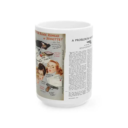 A Problem In Murder, Coronet magazine, September 1947 - White Coffee Mug 15oz - Go Mug Yourself