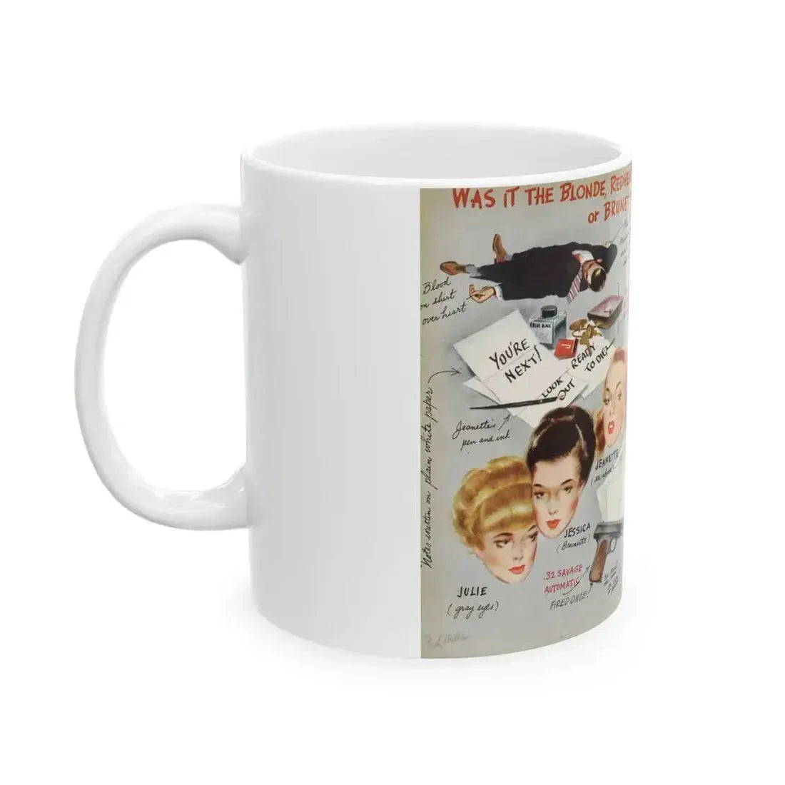 A Problem In Murder, Coronet magazine, September 1947 - White Coffee Mug - Go Mug Yourself