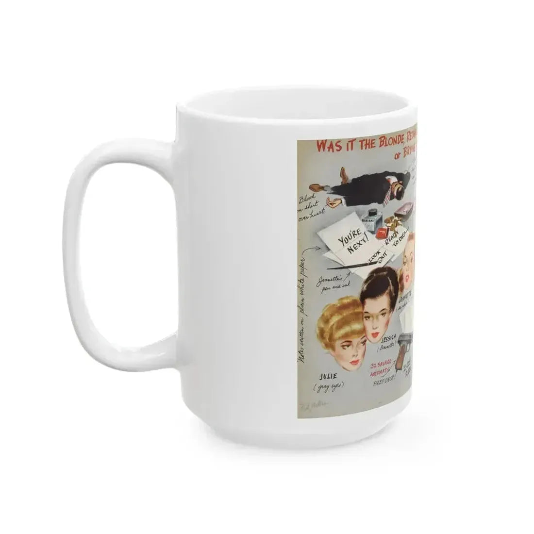 A Problem In Murder, Coronet magazine, September 1947 - White Coffee Mug - Go Mug Yourself