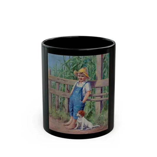 A Promising Crop, magazine story illustration, 1934 - Black Coffee Mug 11oz - Go Mug Yourself