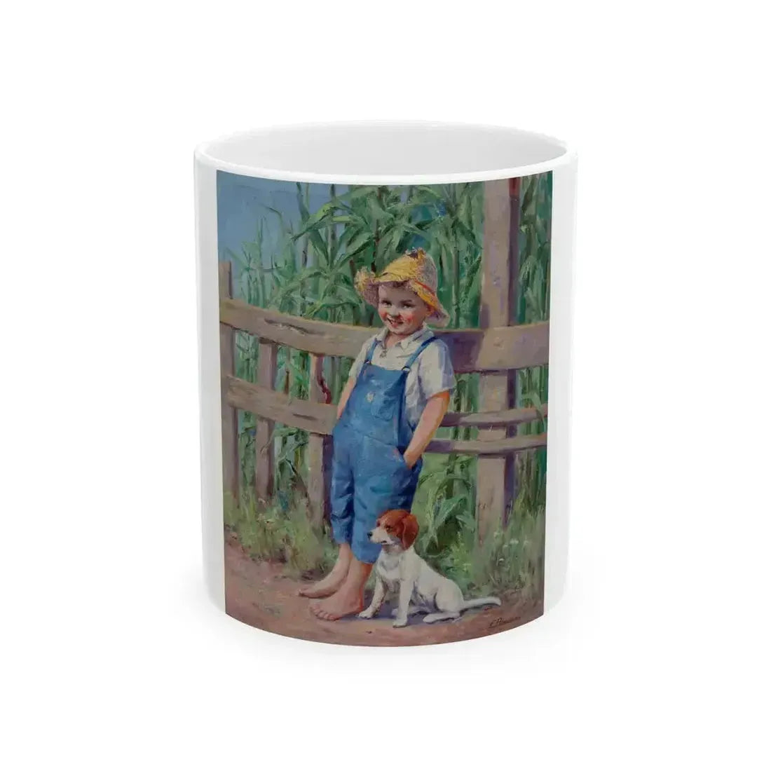 A Promising Crop, magazine story illustration, 1934 - White Coffee Mug 11oz - Go Mug Yourself
