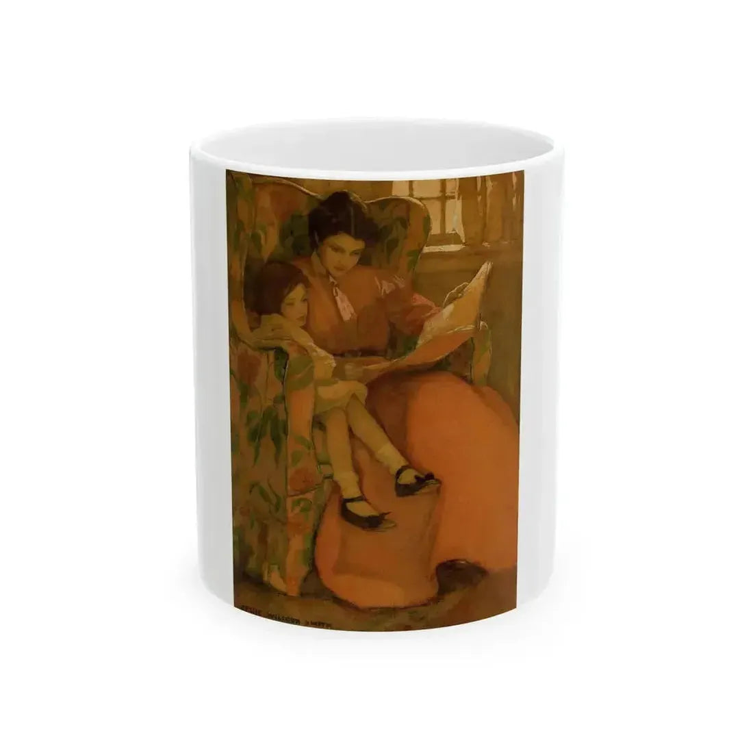 A Rainy Day, Dream Blocks original illustration, 1908 - White Coffee Mug 11oz - Go Mug Yourself