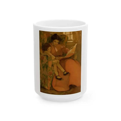 A Rainy Day, Dream Blocks original illustration, 1908 - White Coffee Mug 15oz - Go Mug Yourself