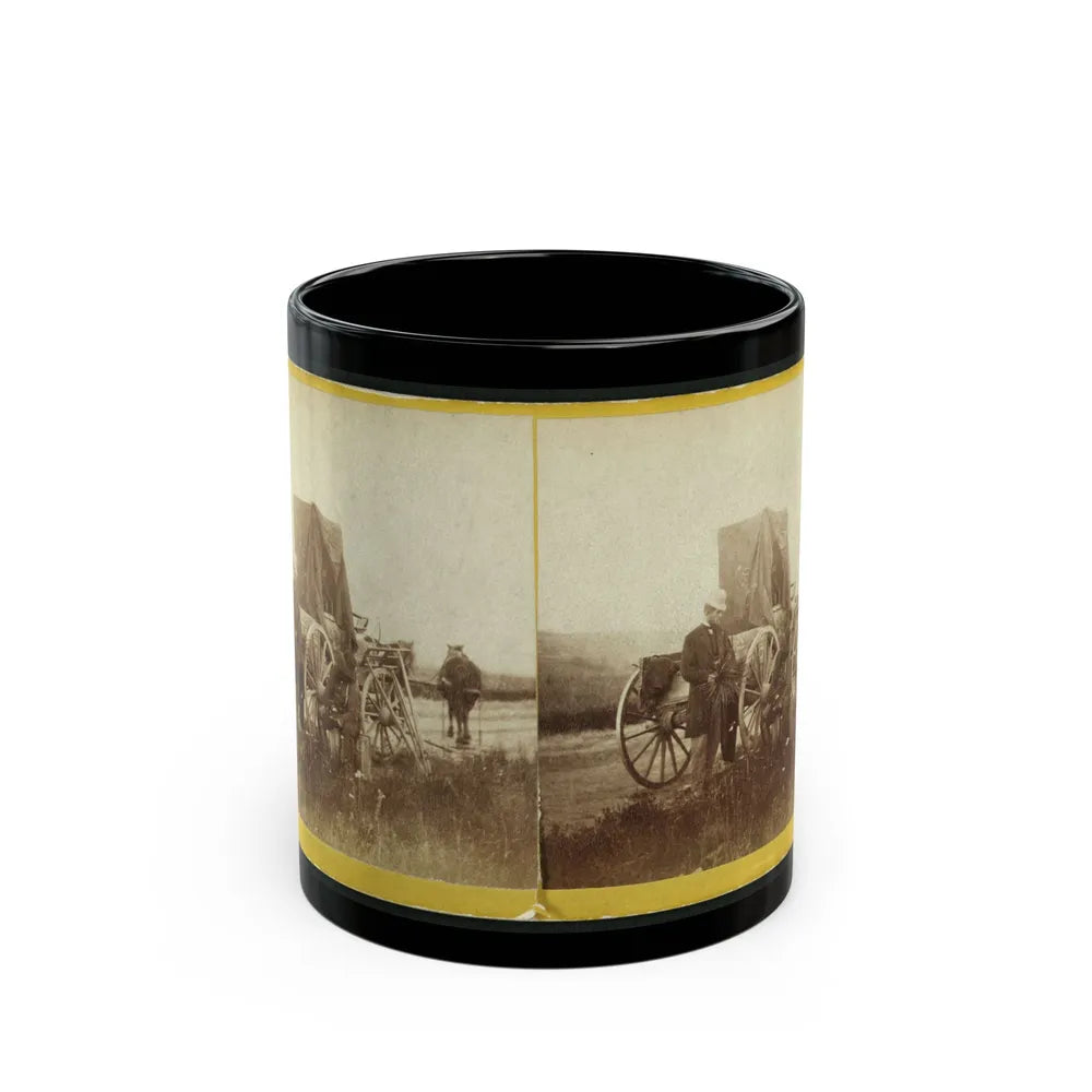 A Rare Specimen Found On Hill Above Fort Riley, Kansas, 420 Miles West Of St. Louis, Mo. (U.S. Civil War) Black Coffee Mug-11oz-Go Mug Yourself