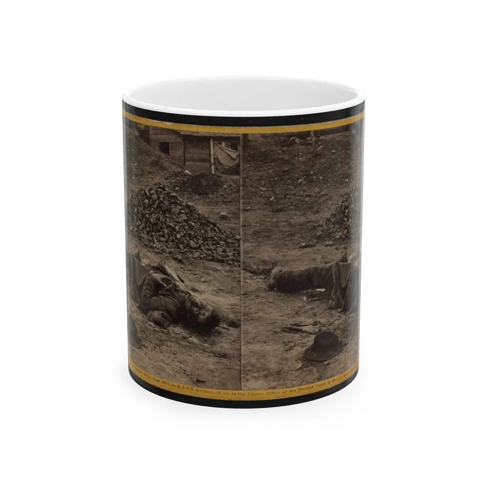 A Rebel Soldier, Killed In The Trenches Before Petersburgh (I.E. Petersburg) ... (U.S. Civil War) White Coffee Mug-11oz-Go Mug Yourself