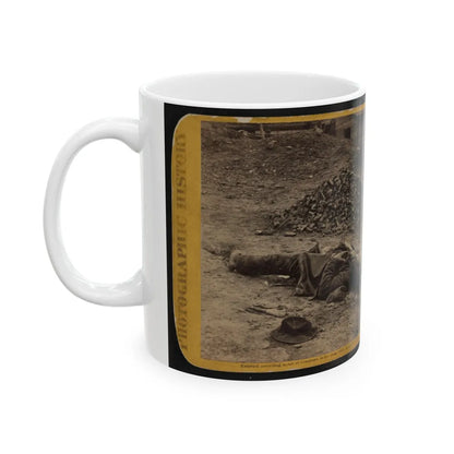 A Rebel Soldier, Killed In The Trenches Before Petersburgh (I.E. Petersburg) ... (U.S. Civil War) White Coffee Mug-Go Mug Yourself