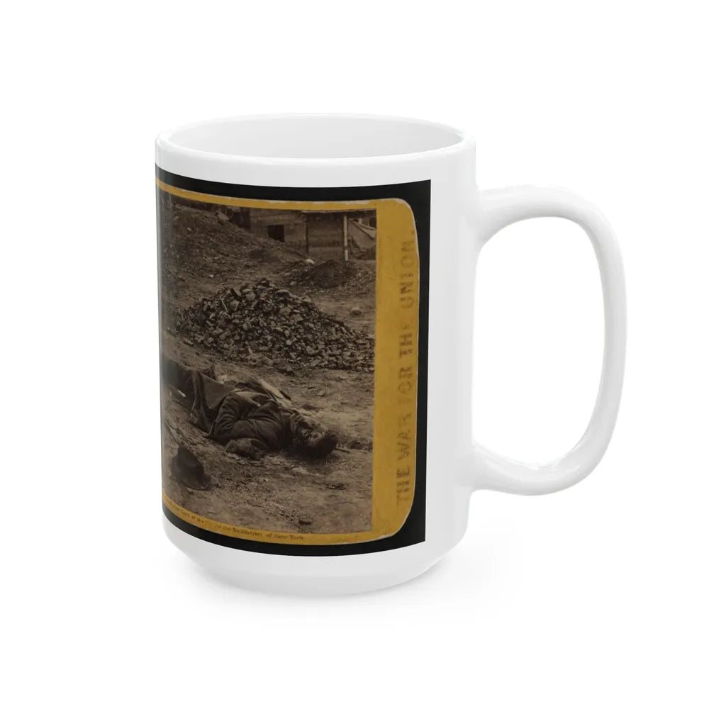 A Rebel Soldier, Killed In The Trenches Before Petersburgh (I.E. Petersburg) ... (U.S. Civil War) White Coffee Mug-Go Mug Yourself