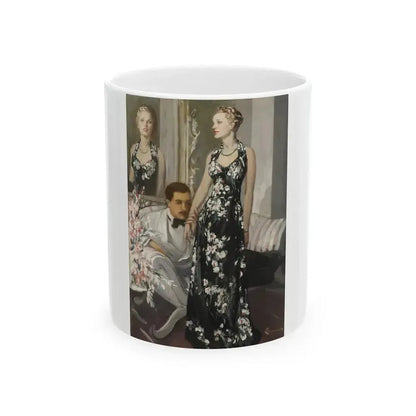 A Reflection of Beauty, magazine story illustration, circa 1930s - White Coffee Mug 11oz - Go Mug Yourself