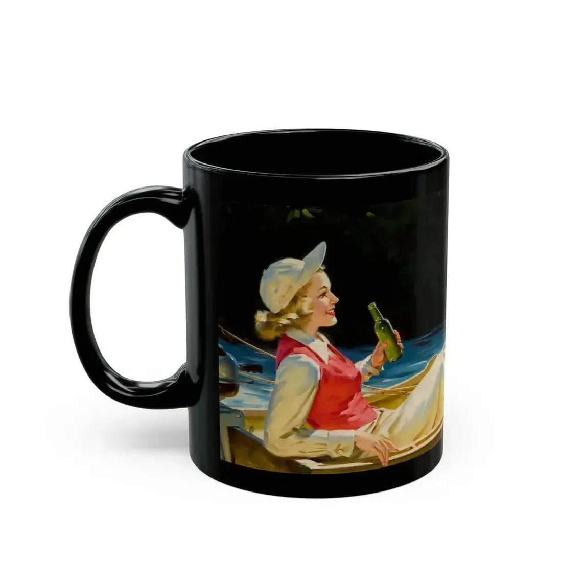 A Refreshing Break, beverage advertisement - Black Coffee Mug - Go Mug Yourself