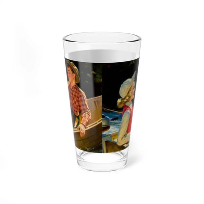 A Refreshing Break, beverage advertisement (Magazine Illustration) Pint Glass 16oz-Go Mug Yourself