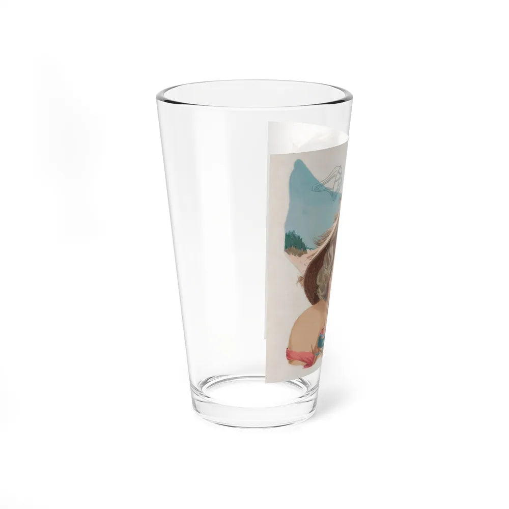 A Romance by the Beach, story illustration (Magazine Illustration) Pint Glass 16oz-Go Mug Yourself