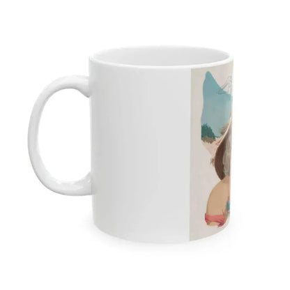A Romance by the Beach, story illustration - White Coffee Mug - Go Mug Yourself