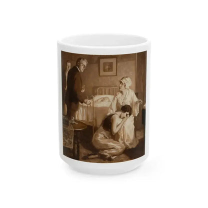 A Sad Time, interior story illustration - White Coffee Mug 15oz - Go Mug Yourself