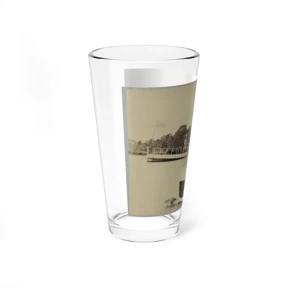 A Sailor Sits In A Small Boat In The Foreground With A Side Wheeler In The Rear (U.S. Civil War) Pint Glass 16oz - Go Mug Yourself