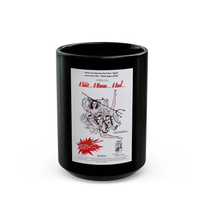 A SAINT... A WOMAN... A DEVIL 1977 Movie Poster - Black Coffee Mug 15oz - Go Mug Yourself