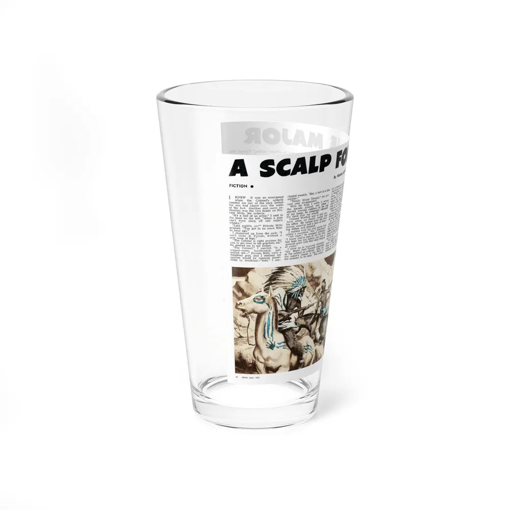 A Scalp For The Major, Adam magazine, April 1955 (Magazine Illustration) Pint Glass 16oz-Go Mug Yourself