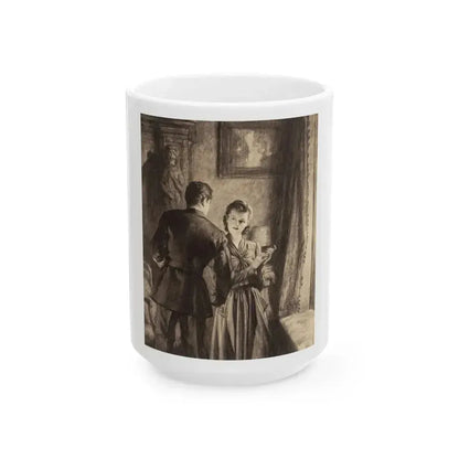 A Secret Encounter, American Legion magazine story illustration, circa 1930 - White Coffee Mug 15oz - Go Mug Yourself