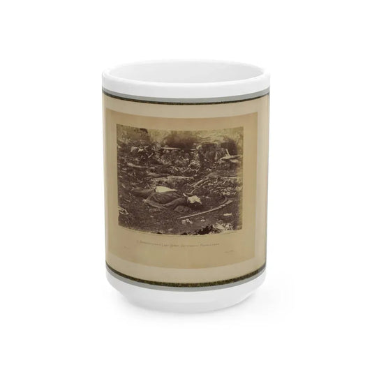 A Sharpshooter's Last Sleep, Gettysburg, Pennsylvania (U.S. Civil War) White Coffee Mug 15oz - Go Mug Yourself