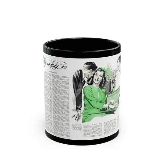 A Ship's a Lady, Too, Chatelaine, April 1944 - Black Coffee Mug 11oz - Go Mug Yourself