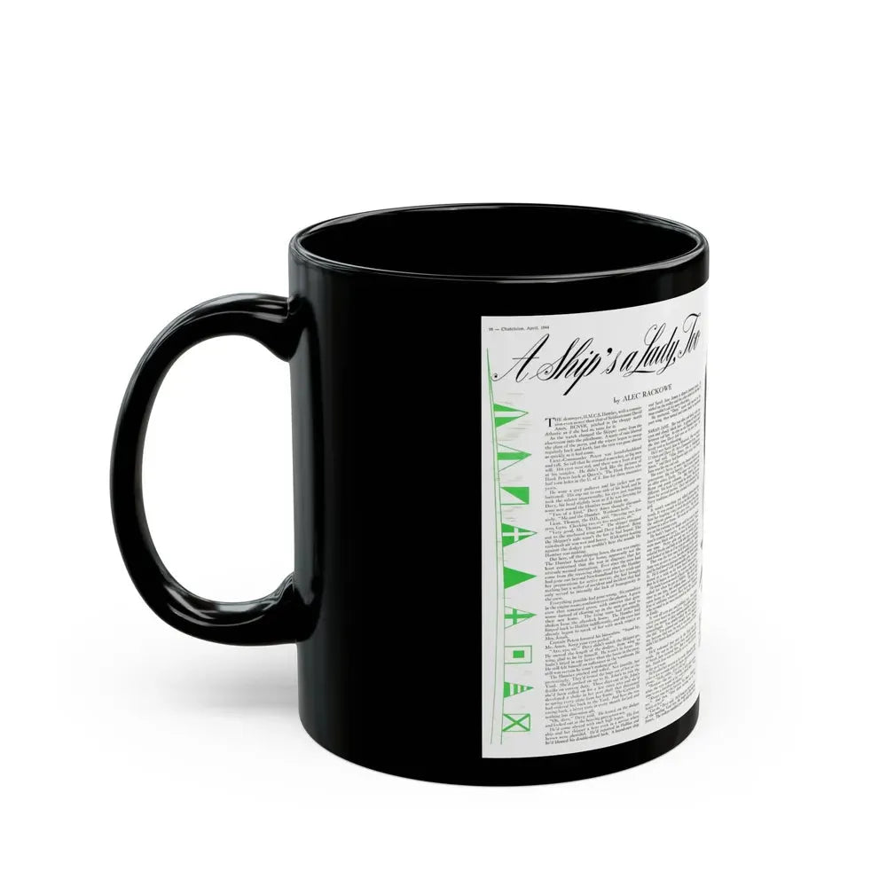 A Ship's a Lady, Too, Chatelaine, April 1944 - Black Coffee Mug - Go Mug Yourself