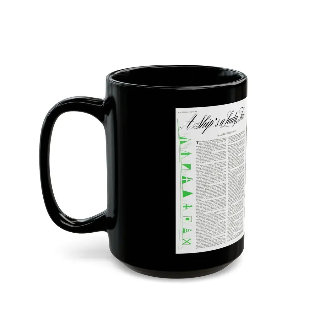 A Ship's a Lady, Too, Chatelaine, April 1944 - Black Coffee Mug - Go Mug Yourself